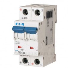 Автоматический выключатель Eaton PL7-C20/2-DC 500В DC 20А C