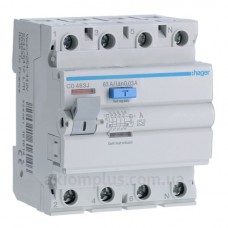 УЗО 4х63 А CD463J, 30 мА, А, 4м Hager