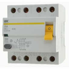 УЗО ВД1-63 4Р, 25А, 30мА, тип А, IEK
