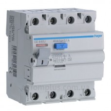 УЗО 4х40 А CE440J, 100 мА, А, 4м Hager