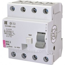 Реле дифференциальное ETI EFI6-4 63/0,03 тип AC