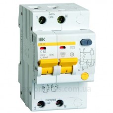 Дифавтомат АД12 2Р, 25А, 30мА, IEK