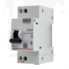 Диференціальний автоматичний вимикач RX³ 1P+N C 6A 30 мА AC, Legrand.