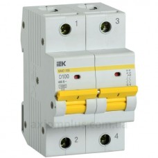 Автоматический выключатель IEK ВА47-150 2Р 100А 15кА D