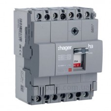 Автомат выключатель Hager x160, In=80А, 4п, 18kA